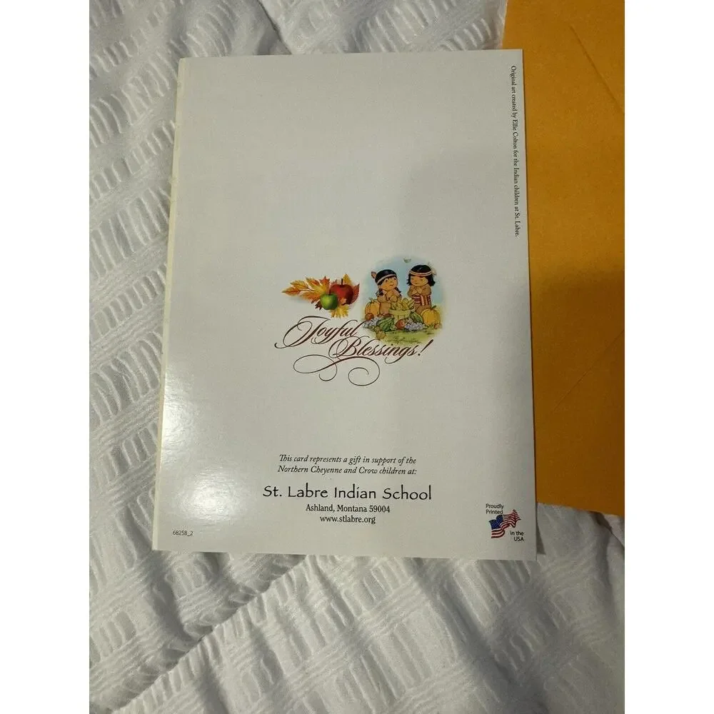 Happy Thanksgiving Card Greeting Give Thanks Native American Autumn Fall